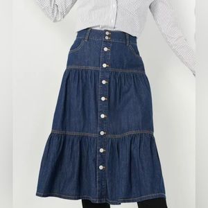 Time & TruT Tiered Ruffled Denim Skirt 16 excellent condition